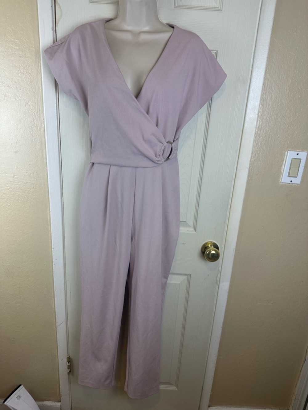 Express Lavender Wrap Jumpsuit with Side Ring Detail - Picture 1 of 3